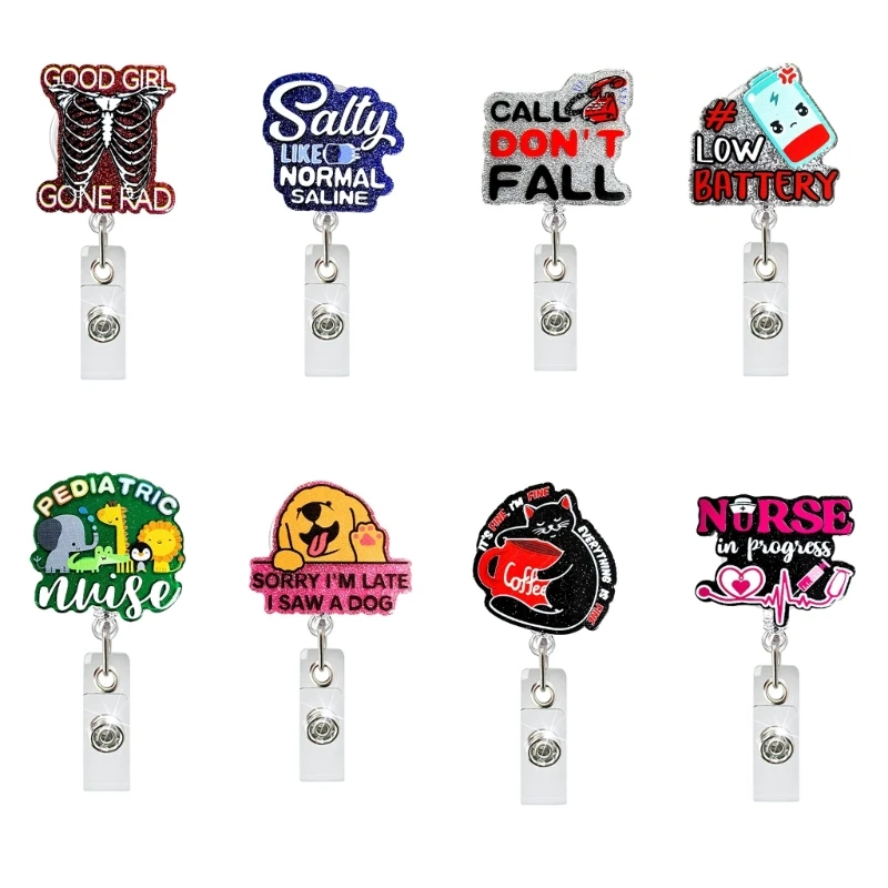 Катушки для значков «Доктор Медсестра» с поворотным зажимом «крокодил», акриловый держатель для значков