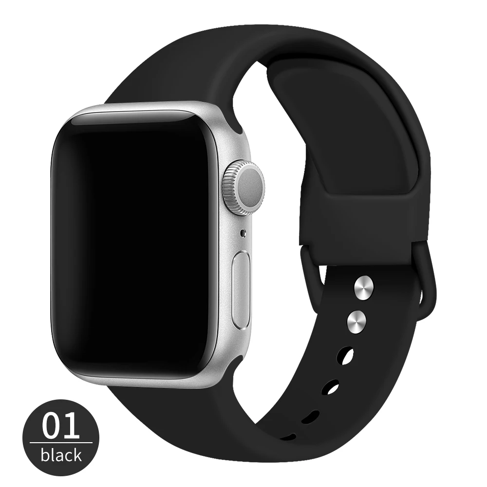 Silicone strap For Apple Watch band 44mm 40mm 42mm 38mm 44 45 mm 3 4 5 6 se correa watchband bracelet iWatch series 7 41mm 45mm