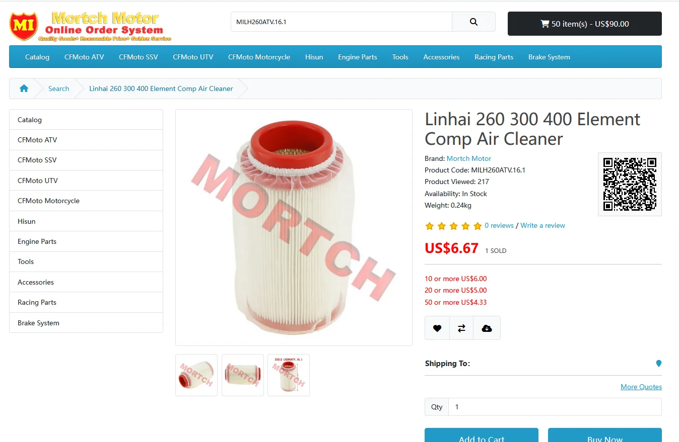 

ORIGINAL Air Filter Element Cleaner 23212 LH260ATV.16.1 23213 for Linhai ATV Motorcycle Parts 260 300 400 LH260 LH300 LH400