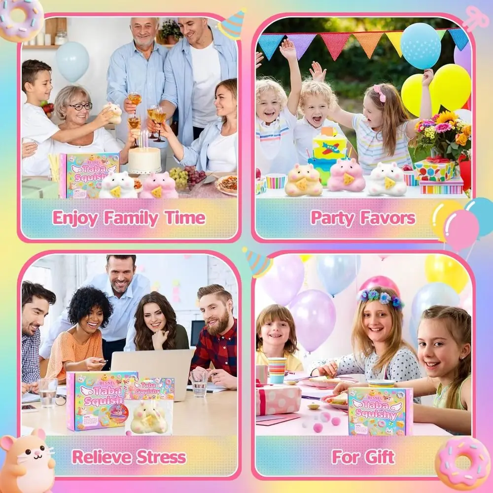 

Медленно растущий Медленно растущий мягкий хомяк Kawaii Mochi Texture Hamster Squishy Ручная работа Fuzzy Taba Squishy