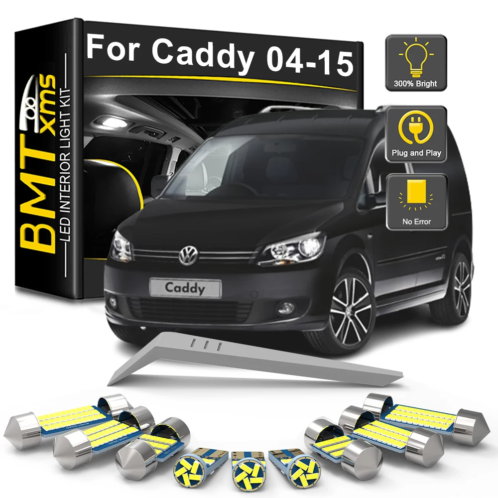 

BMTxms 13Pcs Canbus LED Interior Light Bulb Kit For VW Volkswagen Caddy III MK3 2004-2012 2013 2014 2015 Car Indoor Reading Lamp