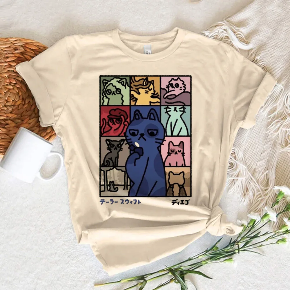 Funny Cat Tee women anime summer t shirt female graphic clothing