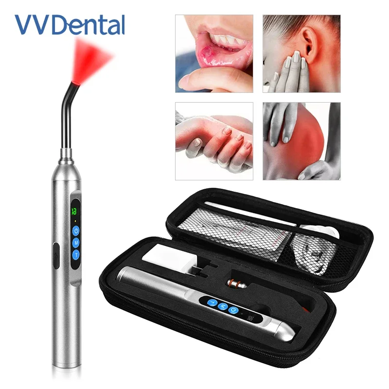 

VV Dental Red Light Infrared Therapy Device or Cold Sore and Canker Sore For Pain Relief Handheld Removable LED Red Light