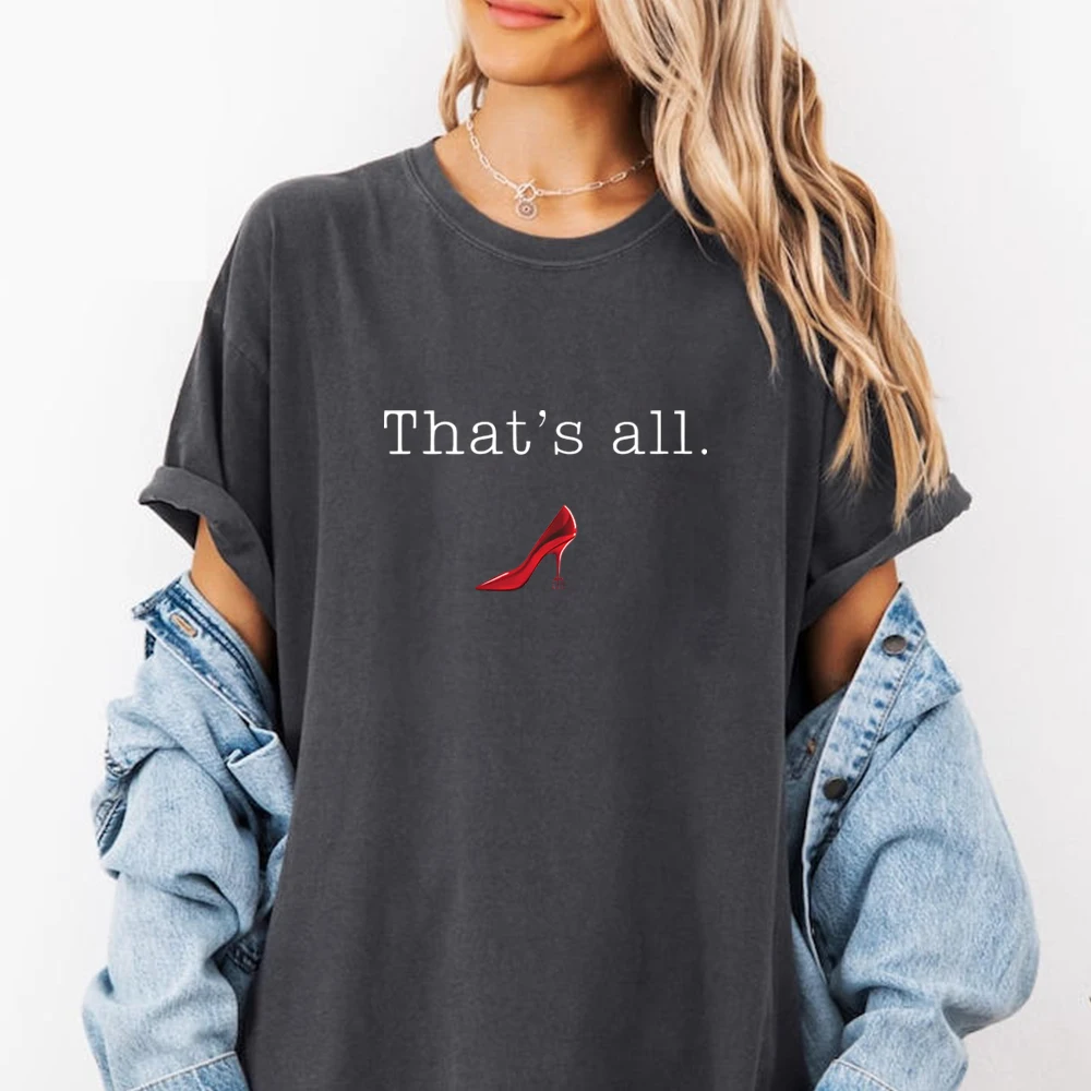 Camiseta Feminina Estilosa 2026 The Devil Wears That's All com Citação de Miranda Priestly - T-shirt Estética da Moda de Manga Curta