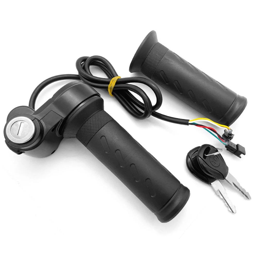 

E-Bike Throttle Grip Scooter Handle Universal Electric Bicycle Scooter Wire Twist Throttle Grip Vehicle Speed Regulating Handle