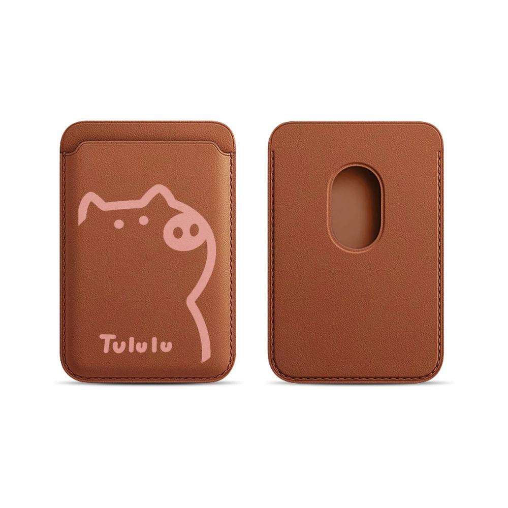 Pig Tululu Leder-Kartenetui Handyhülle Kartenhalter für Magnetische Hülle Geeignet für alle iPhones für Magsafe Karten-Handy-Rückentasche – Detail 19