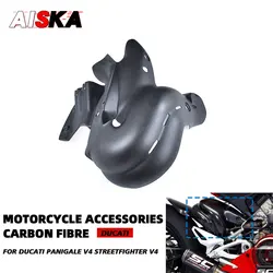 3K Carbon Fiber Motorcycle Exhaust Cover Heat Shield Guard For DUCATI Streetfighter V4 V4S Panigale 2018 2019 2020 (EURO 4 Only)