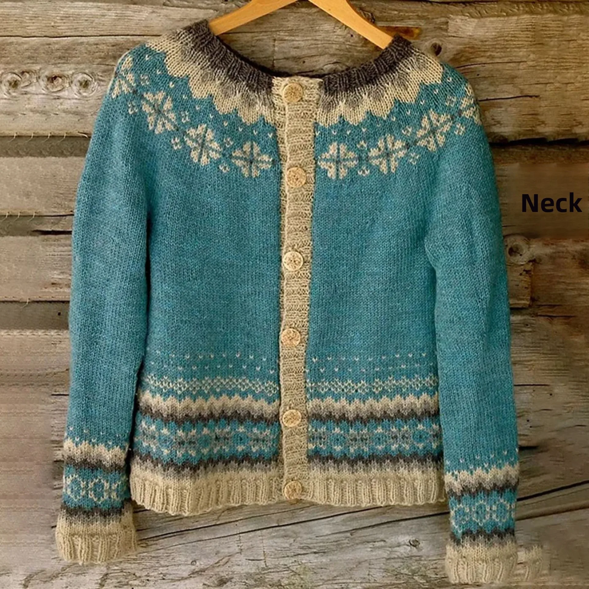 

Винтажный вязаный кардиган-свитер Jaet, женский теплый Fce Long Sve round Ne Coat n Sle, весна-осень-зима