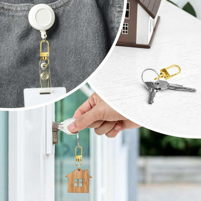 10 Stück Legierungs-Drehkarabinerhaken mit Schnappring, Hundeschnalle, DIY-Zubehör für Schlüsselanhänger, Taschen, Gürtel und Riemen. – Detail 5