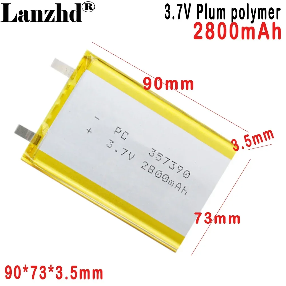 

3.7V battery 357390 polymer lithium battery soft pack battery For electronic toy Laptop game console solar lamp digital camera