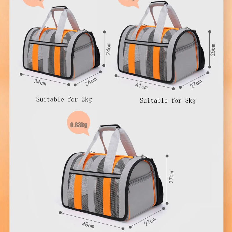 Pet Carrier Shoulder Breathable Security Bag Transport Cat Mesh Foldable Cats Handbag Outdoor Travel Portable Transport for Cats