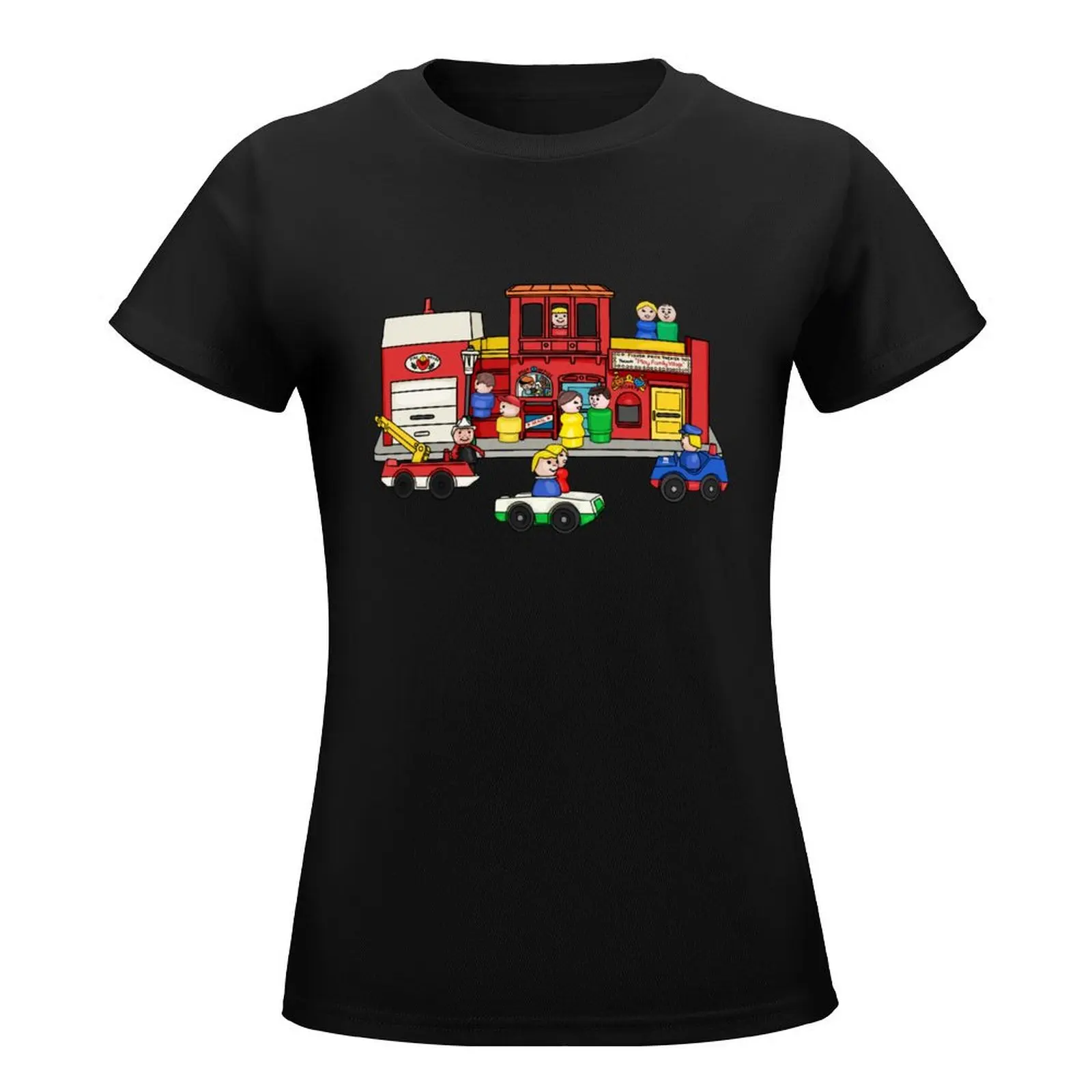 Fisher Price Little People Main Street T-Shirt oversized sports fans plus sizes white t shirts for Women