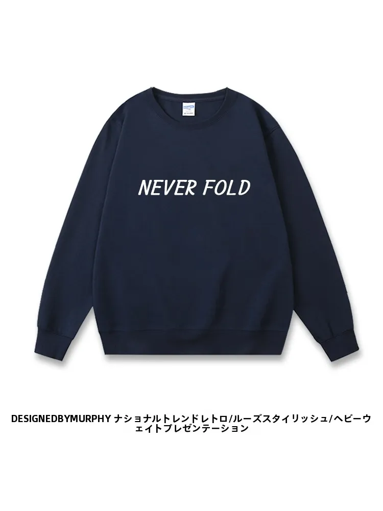 ルーズフィット長袖ラウンドネックフリース裏地付きポーカーグラフィックスウェットシャツユースカジュアルスタイルアメリカンテーマ秋冬ジャケット