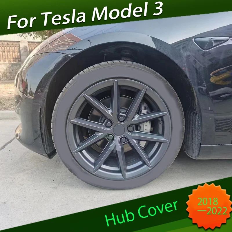 Hubcaps Fit for Tesla Model 3 2018 2019 2020 2021 2022 Retrofit 18 Inch Hub Protective Cover Retrofit Accessories