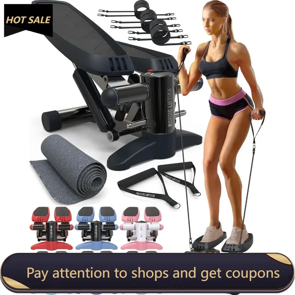 

Mini Stepper&Stair Climber Machine-w/Resistance Bands Set &Non-Slip Foot Pads - Durable Construction Freight free