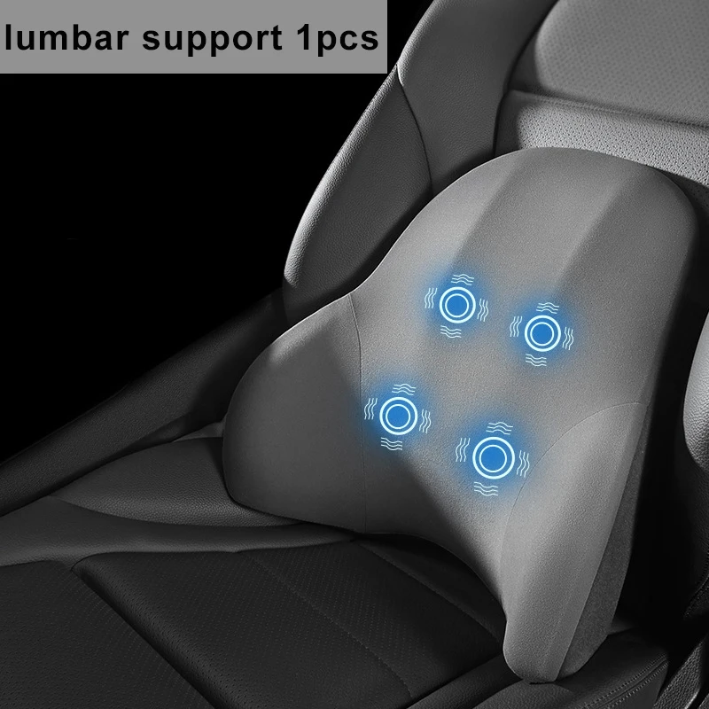 Elektrisch autostoelkussen met enkele lendensteun, enkele hoofdsteun, vibratiemassage, lendensteun, nekkussen, autostoel, auto-interieur