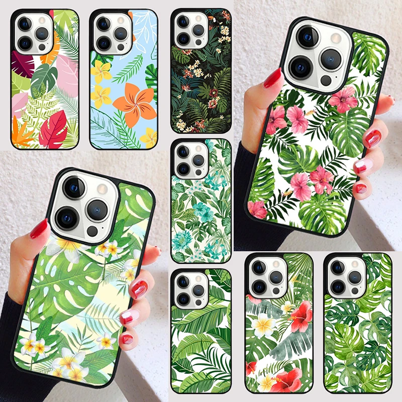 summer tropical pattern cover For iPhone 15 16 13 12 11 14 Pro Max Mini Max SE 2020 7 8 6S Plus Phone Case