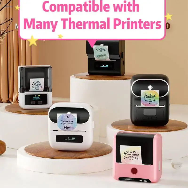 Etichetta a colori circolare per stampante Marklife P50 Phomemo M110 / M220 / M200, QLabel E210 Clabel 221B adesivo termico bianco e colorato