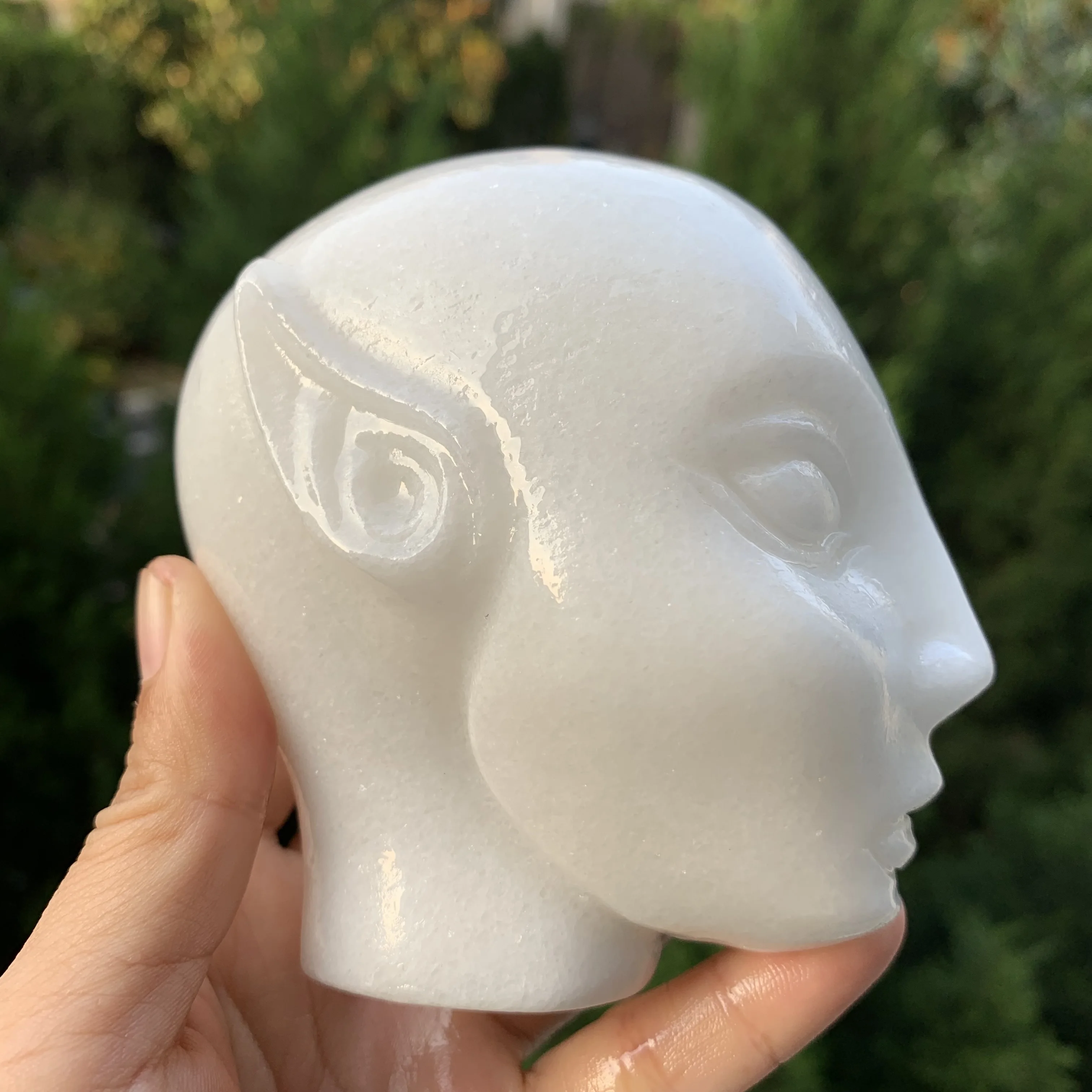 9-10cm Natural White Marble Avatar head sculpture for Film Personage Collection