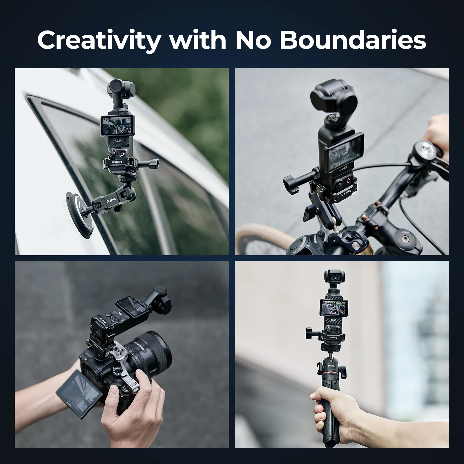 Adapter SmallRig Pocket 3 Cage do DJI Osmo Pocket 3 z zimną stopką do kijów do selfie, mocowania na szyję, szybkozłączki, głowice pan-tilt — zdjęcie produktu 3