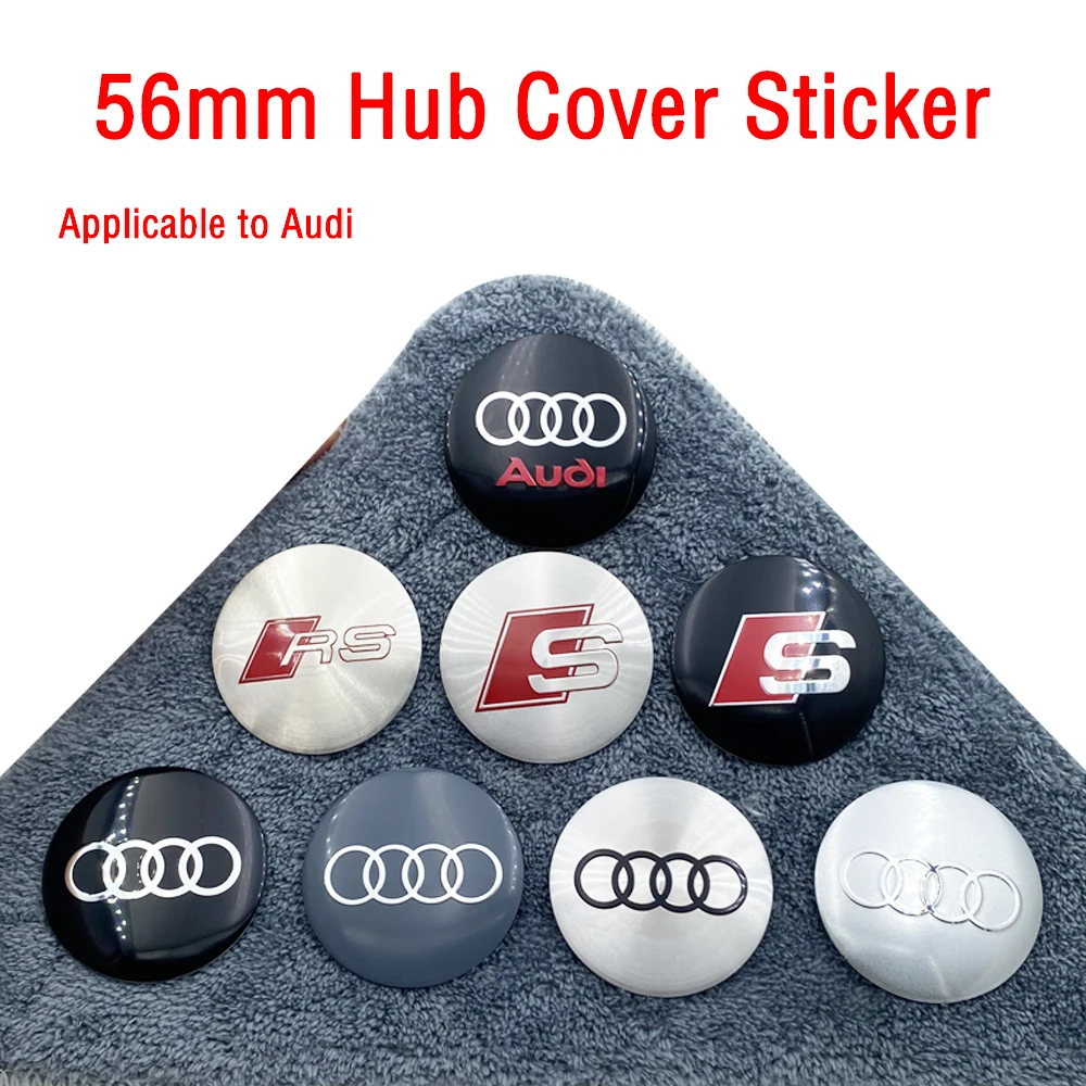 4pcs/lot 56/65mm Wheel Hub Cap Emblem Sticker Car Decoration for AUDI A3 A4 B7 B8 B9 A5 A6 A7 A8 Q1 Q2 Q3 Q5 Q7 Q8 TT RS R8