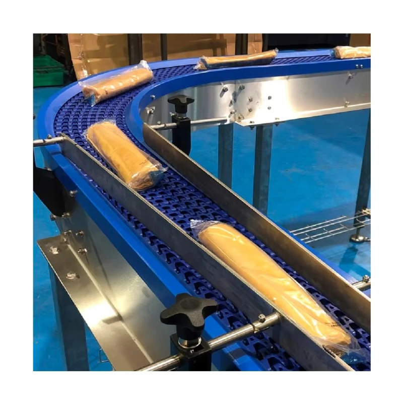 

Food and vegetable modular plastic pad bread curved sanitary belt conveyor, suitable for clean workshop