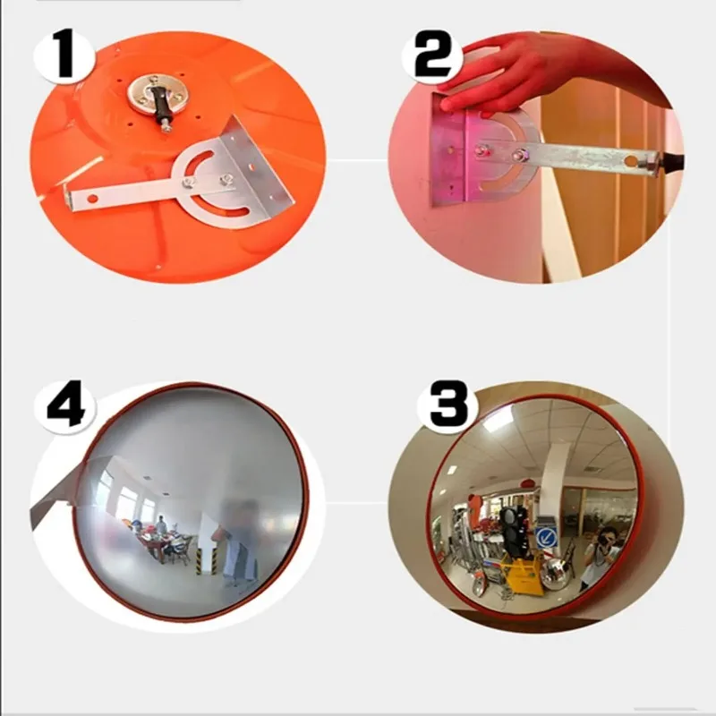 

【Brand new】Convex Mirror 130 Degree Wide Angle Road Traffic Safety Mirror Unbreakable Blind Spot Parking Security with Bracket