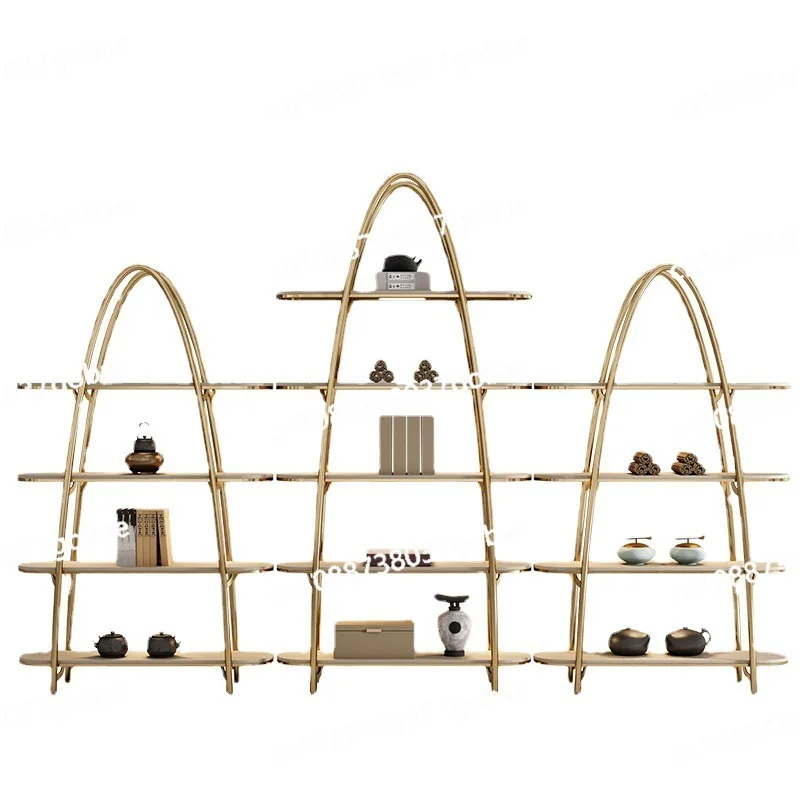 

Stainless steel bookcase shelf floor-to-ceiling living room Internet celebrity bookshelf