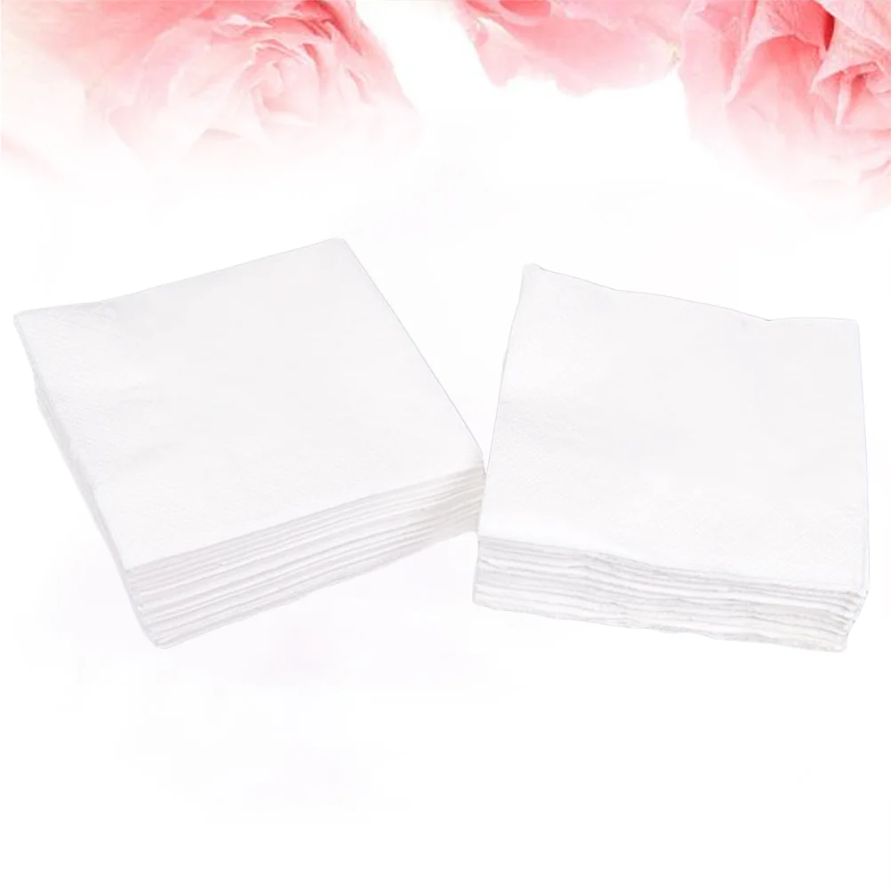 300 folhas guardanapo de 2 camadas guardanapos de toalha de papel de tecido quadrado para jantar de restaurante coquetel branco