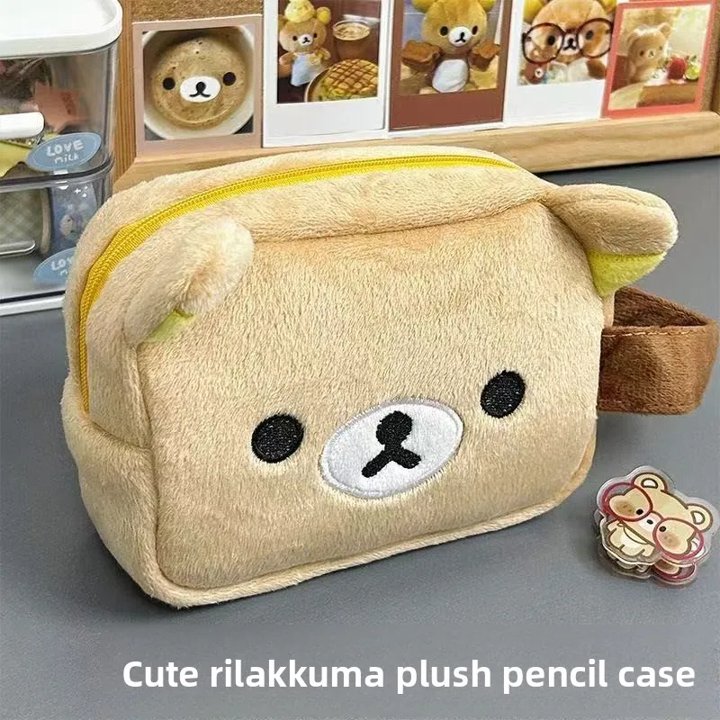 Rilakkum Japanese-style Cute Sundry Storage Bag Cartoon Bear Large-capacity Cosmetic Bags Portable Polaroid Storage Bags Gifts