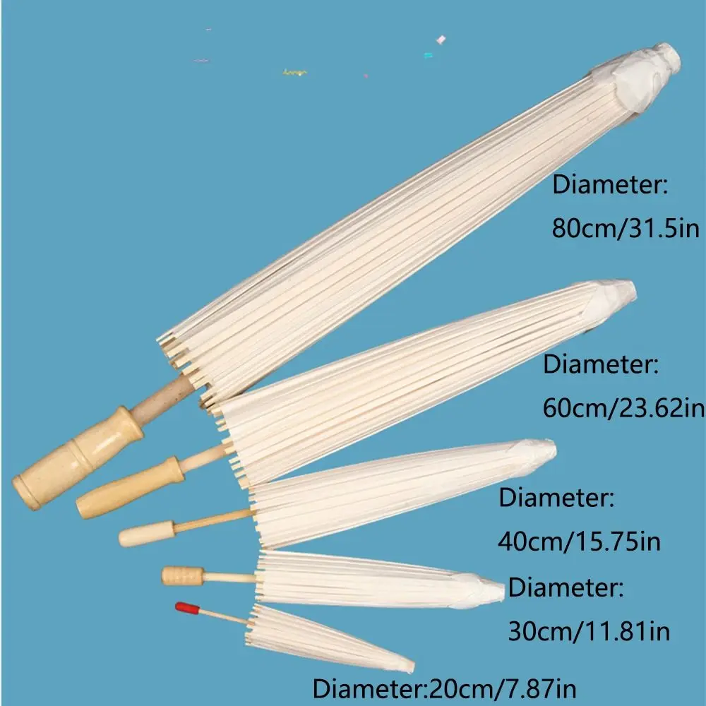 Vintage Oil Paper Umbrella DIY Comfortable Grip Wood Drawing Umbrella Durable Humanized Design Blank Paper Umbrella Kids