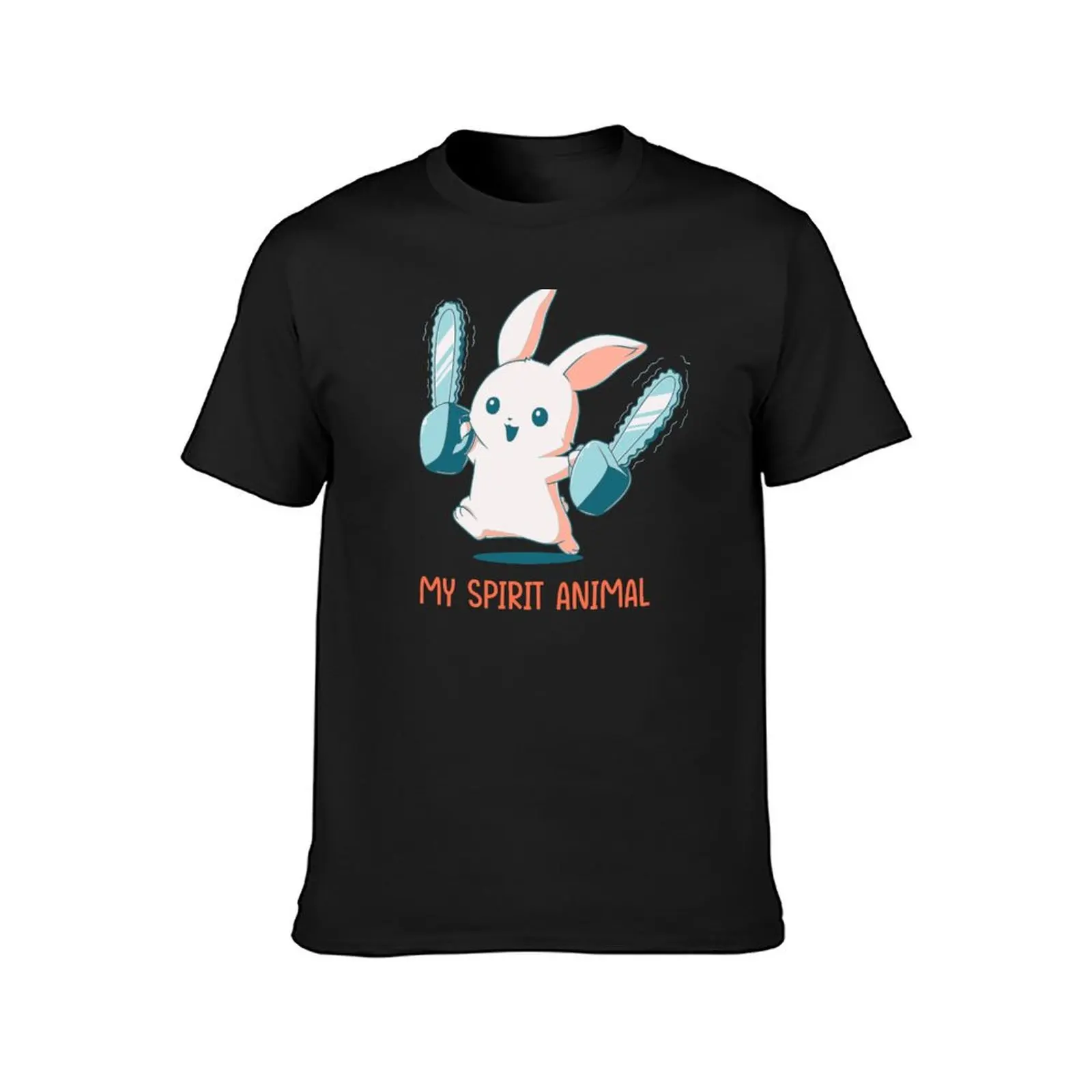 Rabbit with Chainsaws, My Spirit Animal cute Rabbit with Chainsaw T-Shirt shirts graphic tees tops Men's t shirts