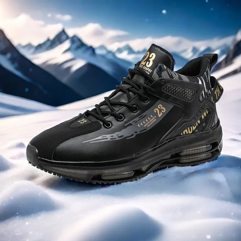 High Sneakers Moccasins Winter Shoes For Men New Tactical Shoes Cushions Men's Tennis Casual Leatherette Tennis Schoes Low Cost