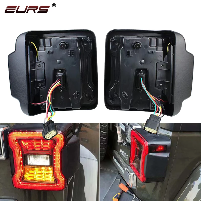 Jeep Wrangler JK 2007-2017 lampu belakang, LED mobil edisi DRL lampu rem siang hari mundur lampu LED ekor belakang