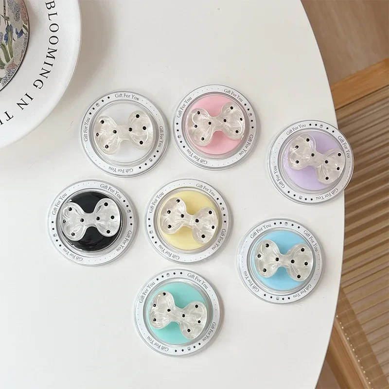 

BOHO Polka Dot Bowknot Magnetic Holder Universal Smart Tok Lazy Bracket For iPhone Samsung Griptok Stand Socket For Magsafe