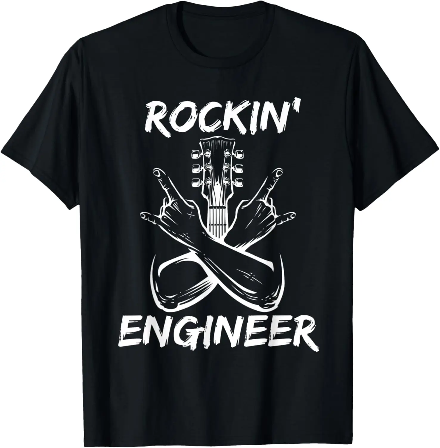 Rockin' Engineer Guitar Hands Rock Music Band Engineering T-Shirt