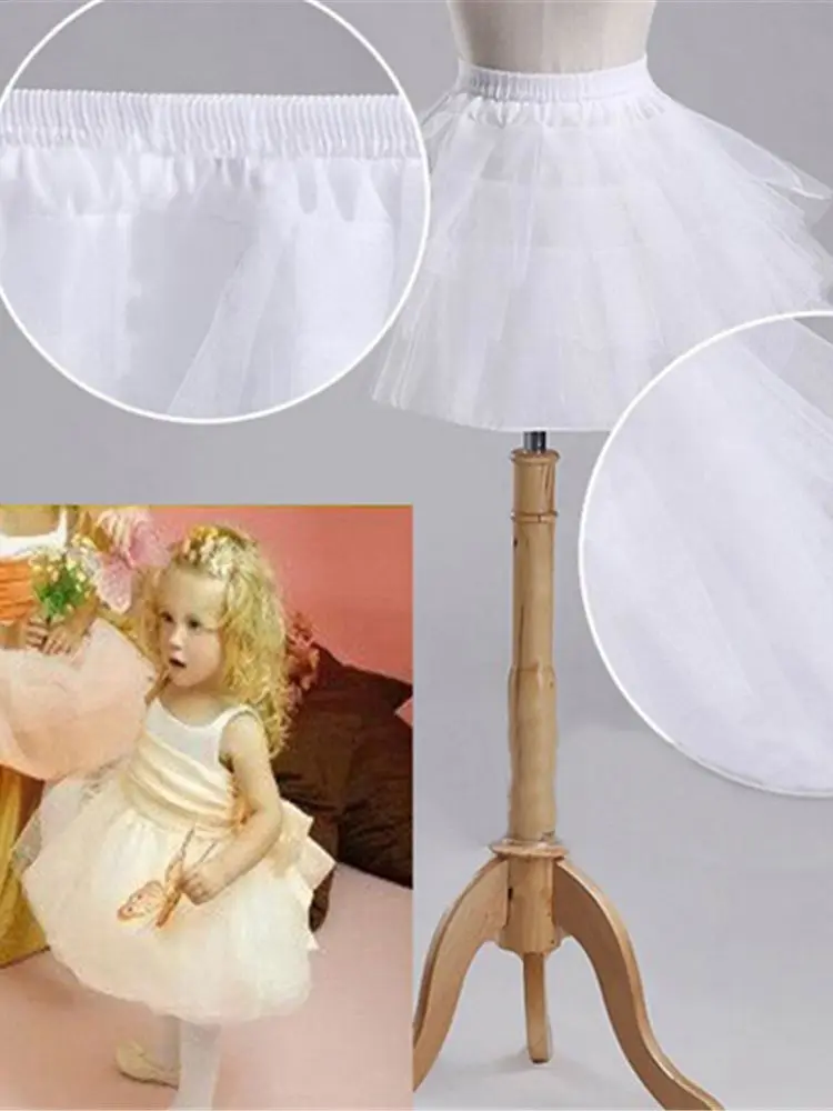 Blumenmädchen Petticoat Unterrock Cosplay Party Kurzes Kleid Jupon Enfant Fille Lolita Ballett Tutu Rock Enaguas Sottogonna Mini – Detail 1
