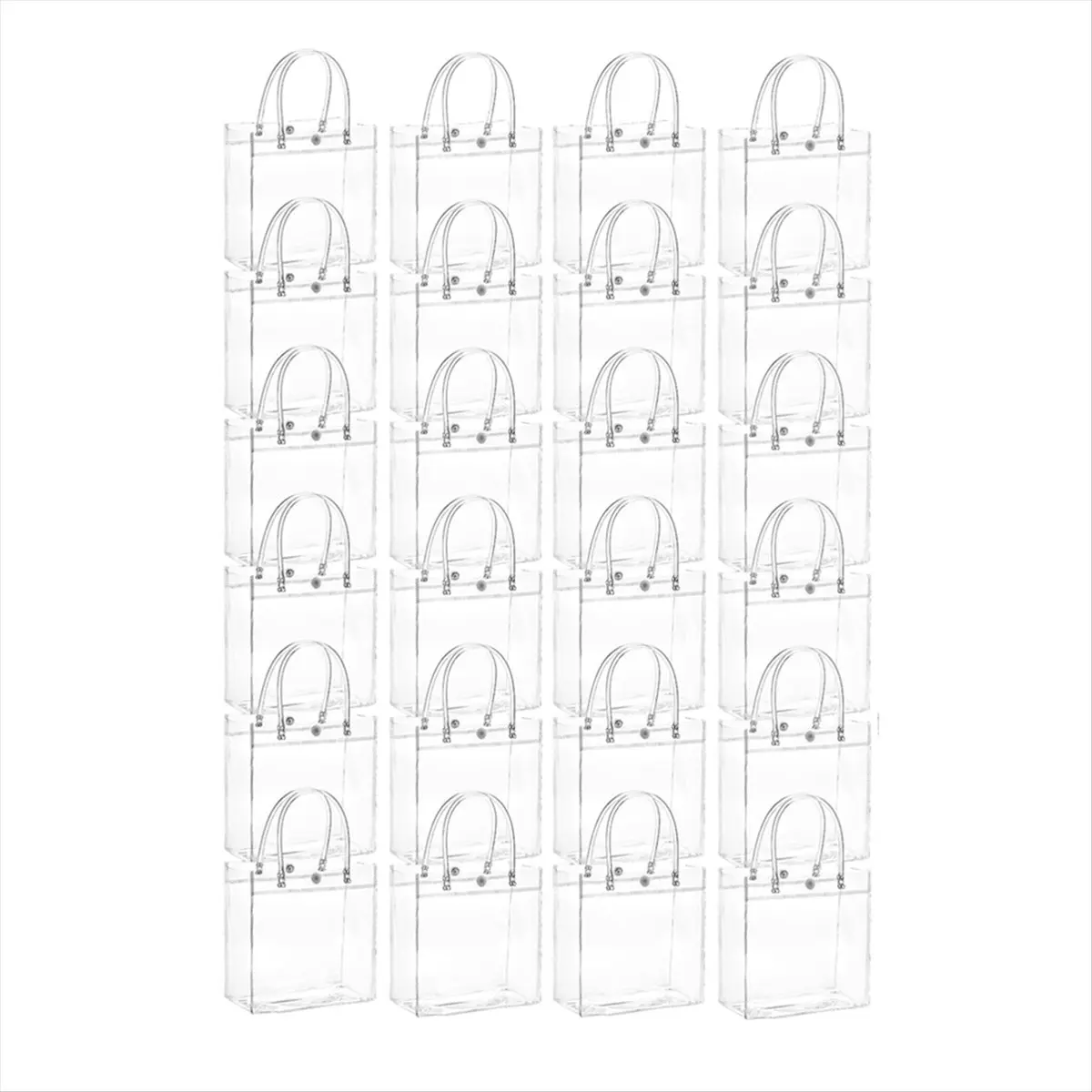 A20M 20Pcs Transparent Gift Bag with Handle Wedding Candy Gift Packaging Reusable Tote Bag Christmas Shower 13x15x7cm
