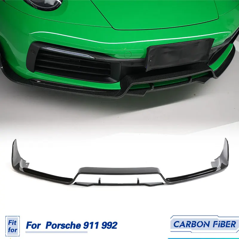 

Car Front Bumper Lip Spoiler Carbon Fiber For Porsche 911 992 Carrera T S Coupe 2019-2023 Racing Front Lip Chin Apron Body Kits