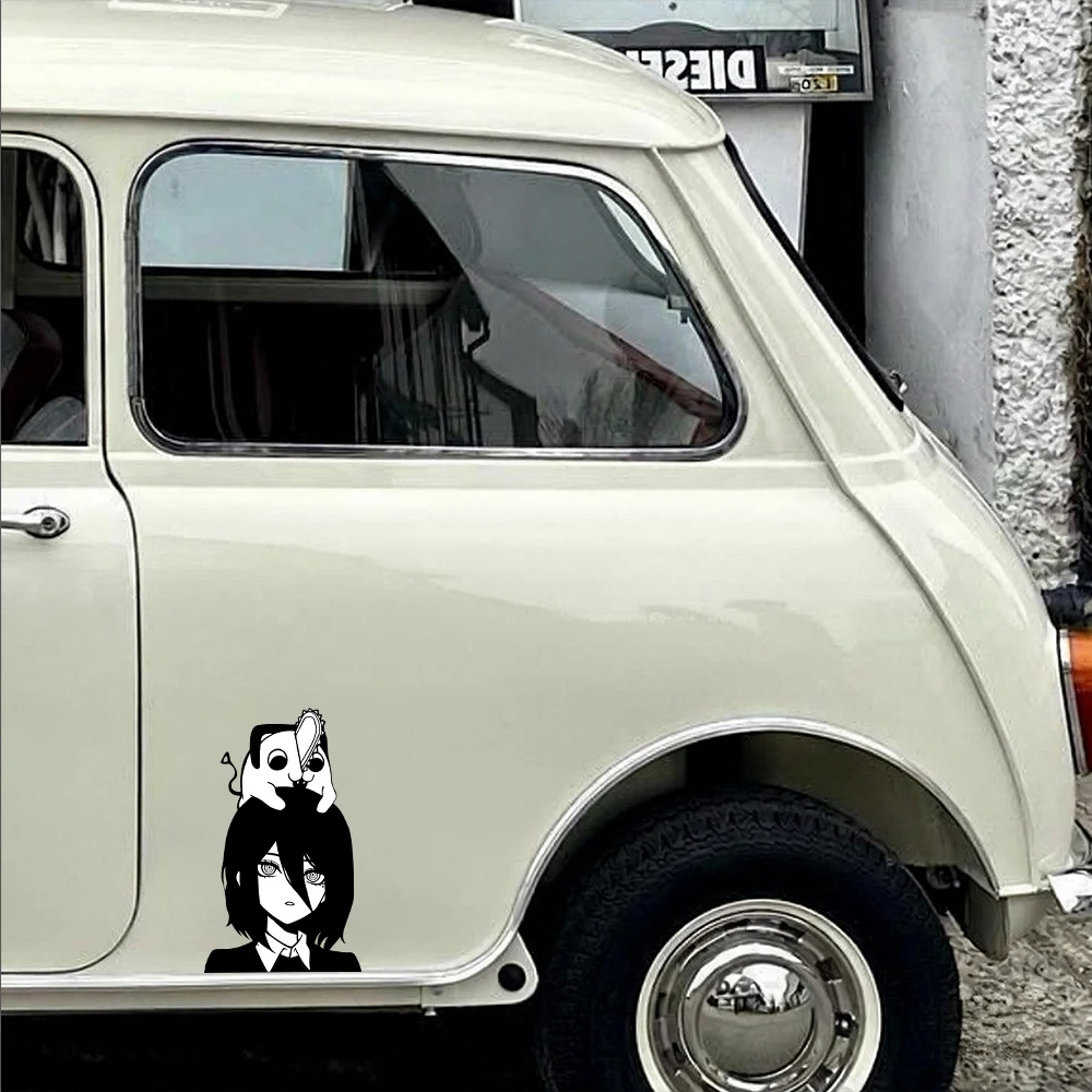 Vinyl Waterproof Car Sticker Anime Chainsaw Man Nayuta And Pochita Decal For Window Bumper Trunk Motorcycle Laptop Computer Case