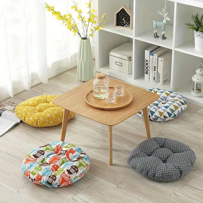 Round  Floor Cushion Padded Seat Pillow, Soft Sitting Pad for Living Room , Stylish Home Decor Seat Cushion for Leisure Reading