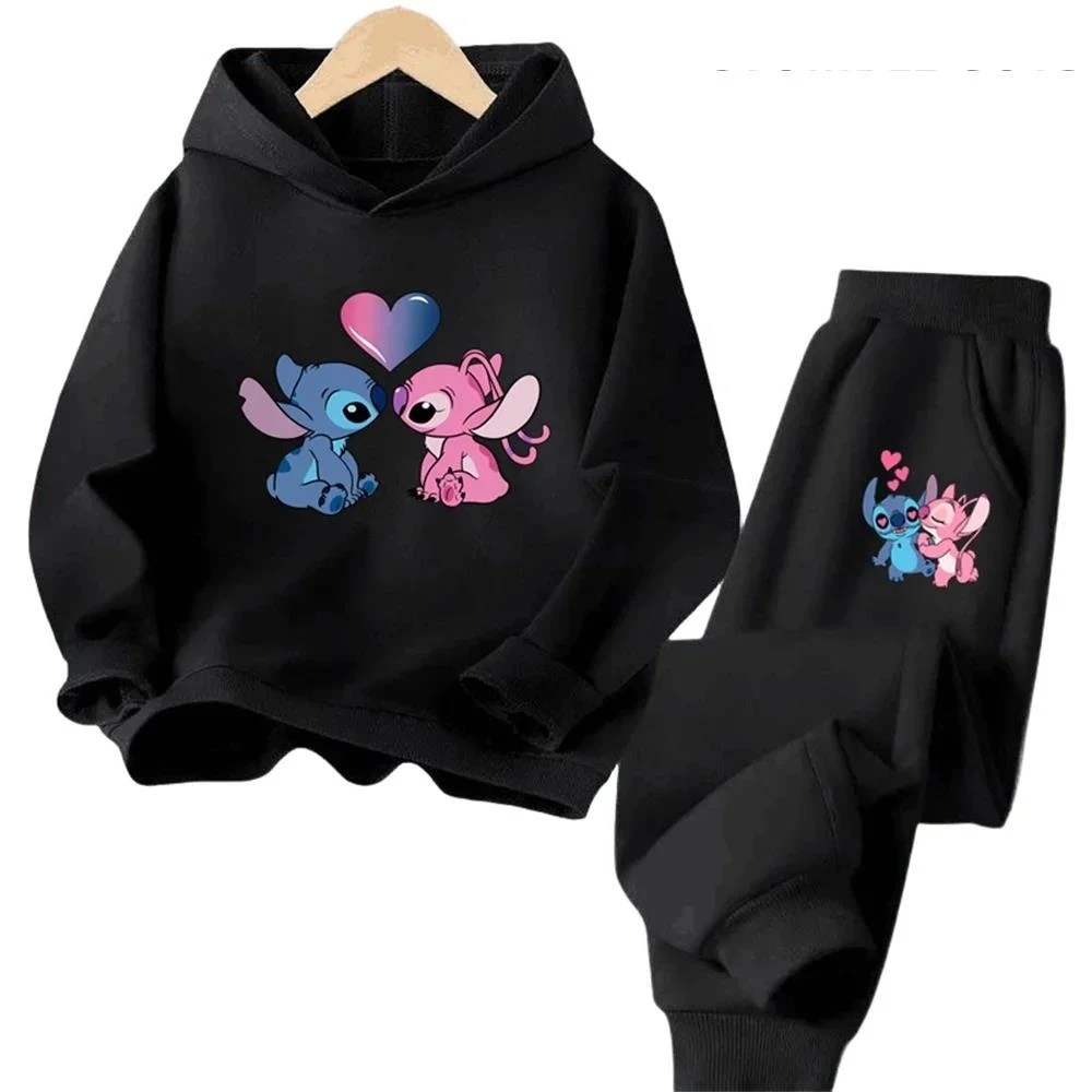 Kids Stitch Hoodies Spring Autumn Fashion Children Pullover Long Sleeves Trucksuit Sweatshirts Printing Boys Girls Stitch Tops