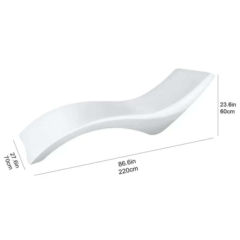 كراسي استلقاء للتشمس XGC ومجموعة سيلا بلايا مكونة من 2 أثاث خارجي داخل حمام السباحة كرسي أبيض للاسترخاء على الماء على شاطئ حمام السباحة