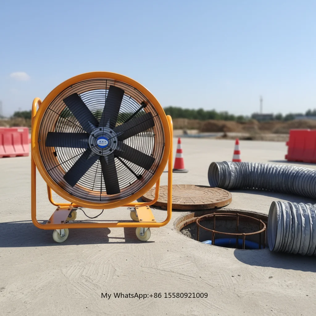 380V 50Hz 3 Phase 7 Aluminum Blade Diameter 24 Inch 600mm High Speed Industrial Movable Ventilating Exhaust Axial Flow Fan