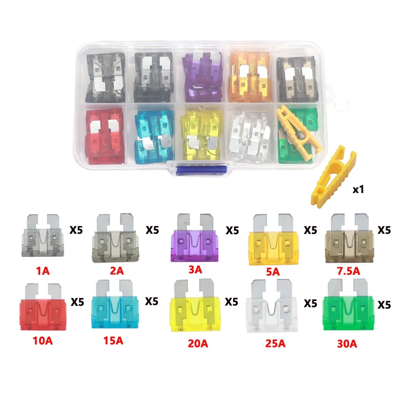 【50PCS】32V Car Fuse Kit Automatic Truck Blade The Fuse Insurance Insert Insurance of Xenon Piece Lights Auto Accessories