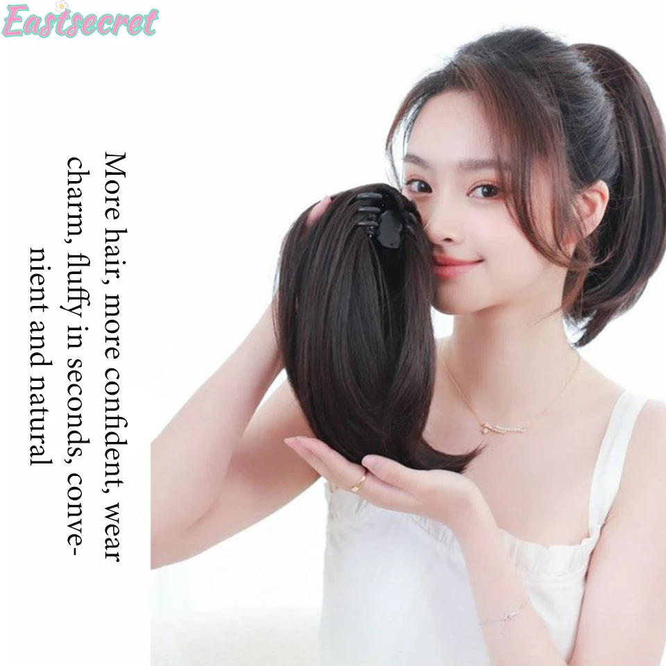 Synthetic Short Straight Ponytail small gripping clip in Hair Extensions slightly warped Pony-Tail Fake Hair Hairpiece For Women