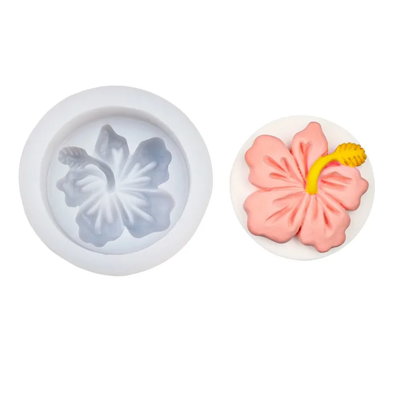Molde de silicona en forma de flor, bricolaje, jabón hecho a mano, vela de aromaterapia, molde de yeso, descompresión, amasar música, escultura de hielo