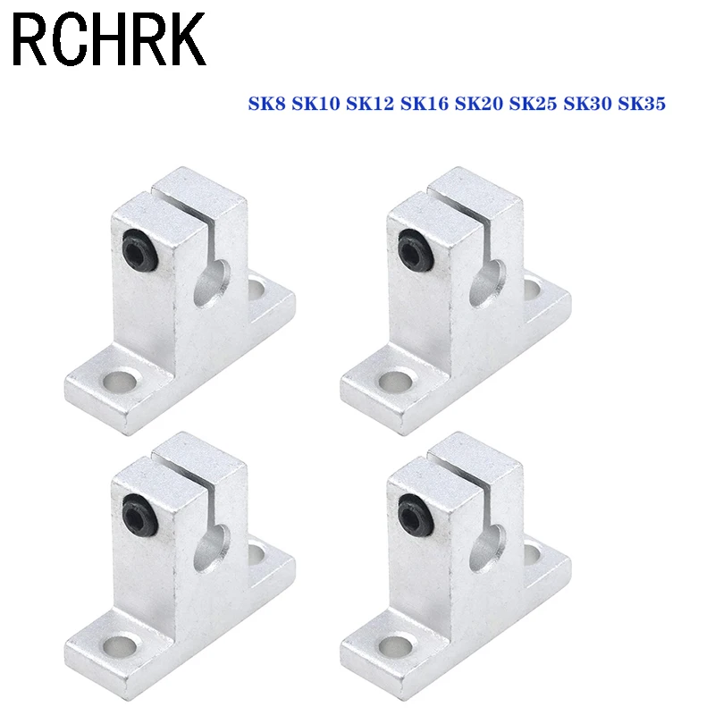 2/4pcs Sk8 Sk10 Sk12 Sk16 Sk20 Sk25 Sk30 8mm Linear Bearing Rail Shaft Support Xyz Table Cnc Router Sh8a 3d Printer Part