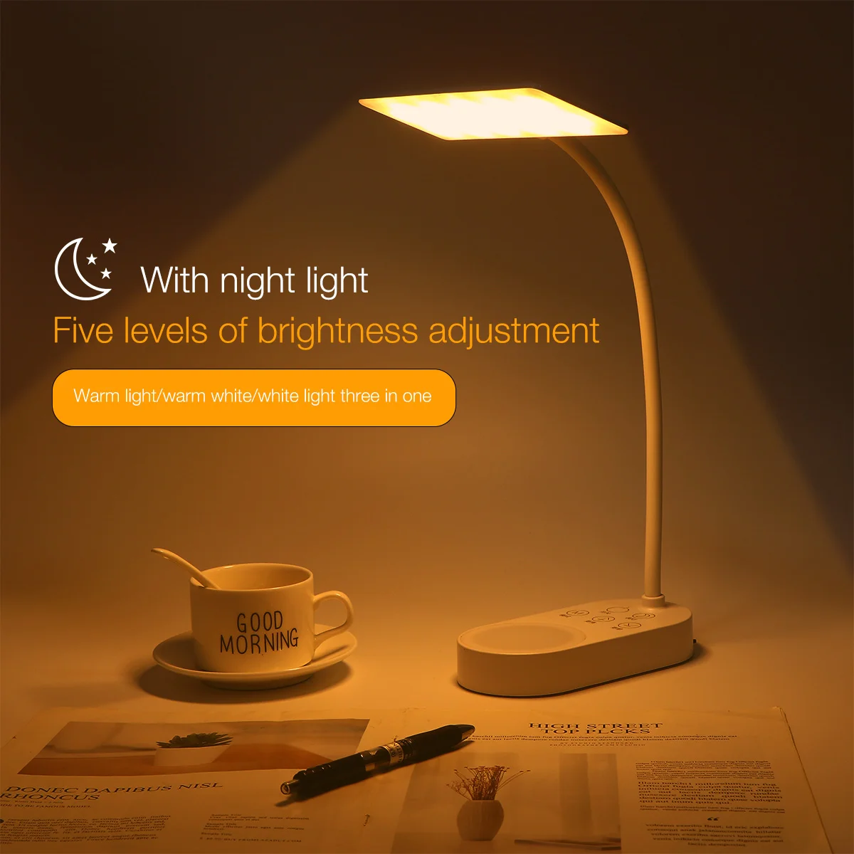 1 Pc USB Rechargeable Eye Protection Learning Lamp Adjustable Color Temperature USB Rechargeable Lamp