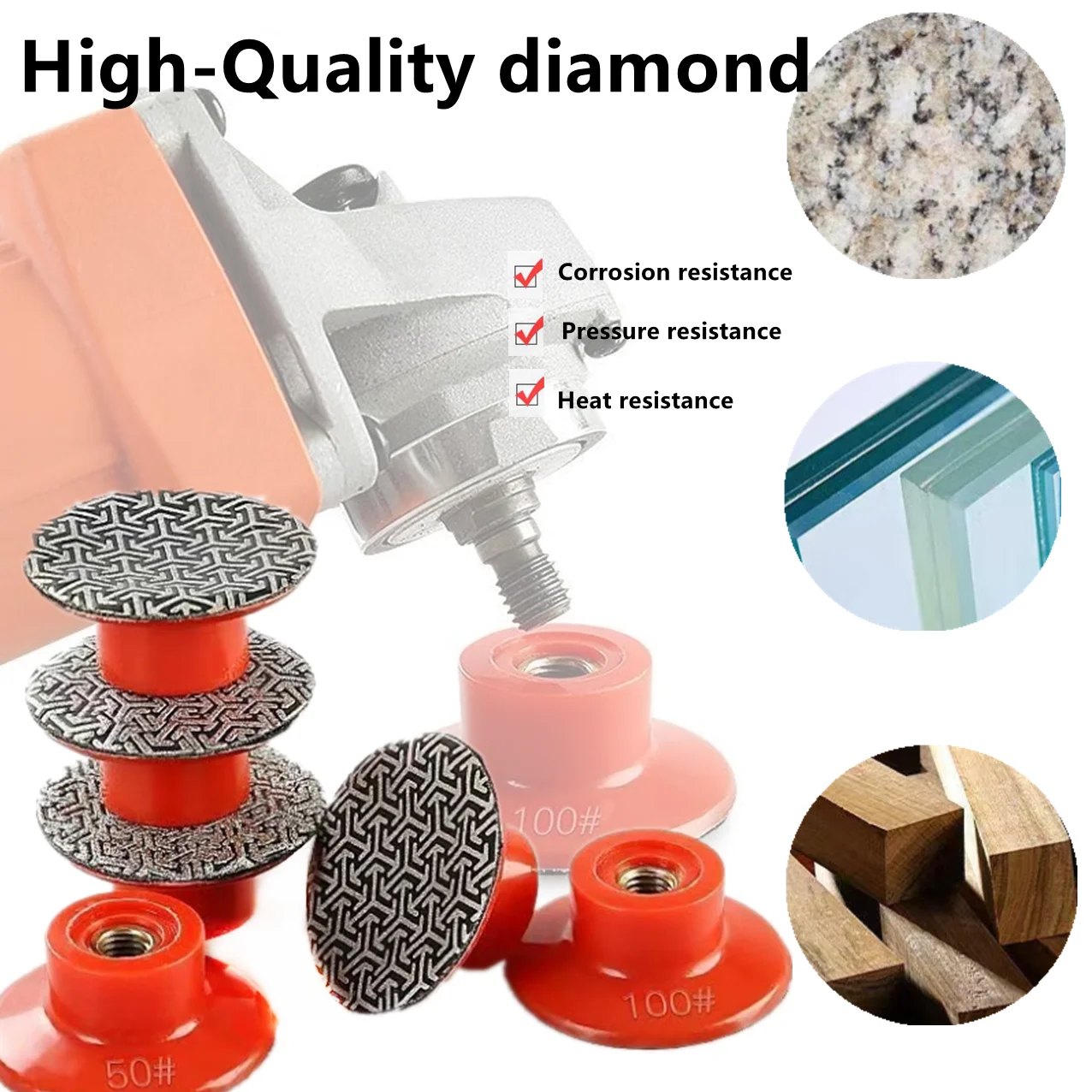 M14 50mm 2 Inch thread Diamond Dry Polishing Pads Granite Stone Concrete Marble Polishing Disc Tile Sharp Type Sanding Disc.